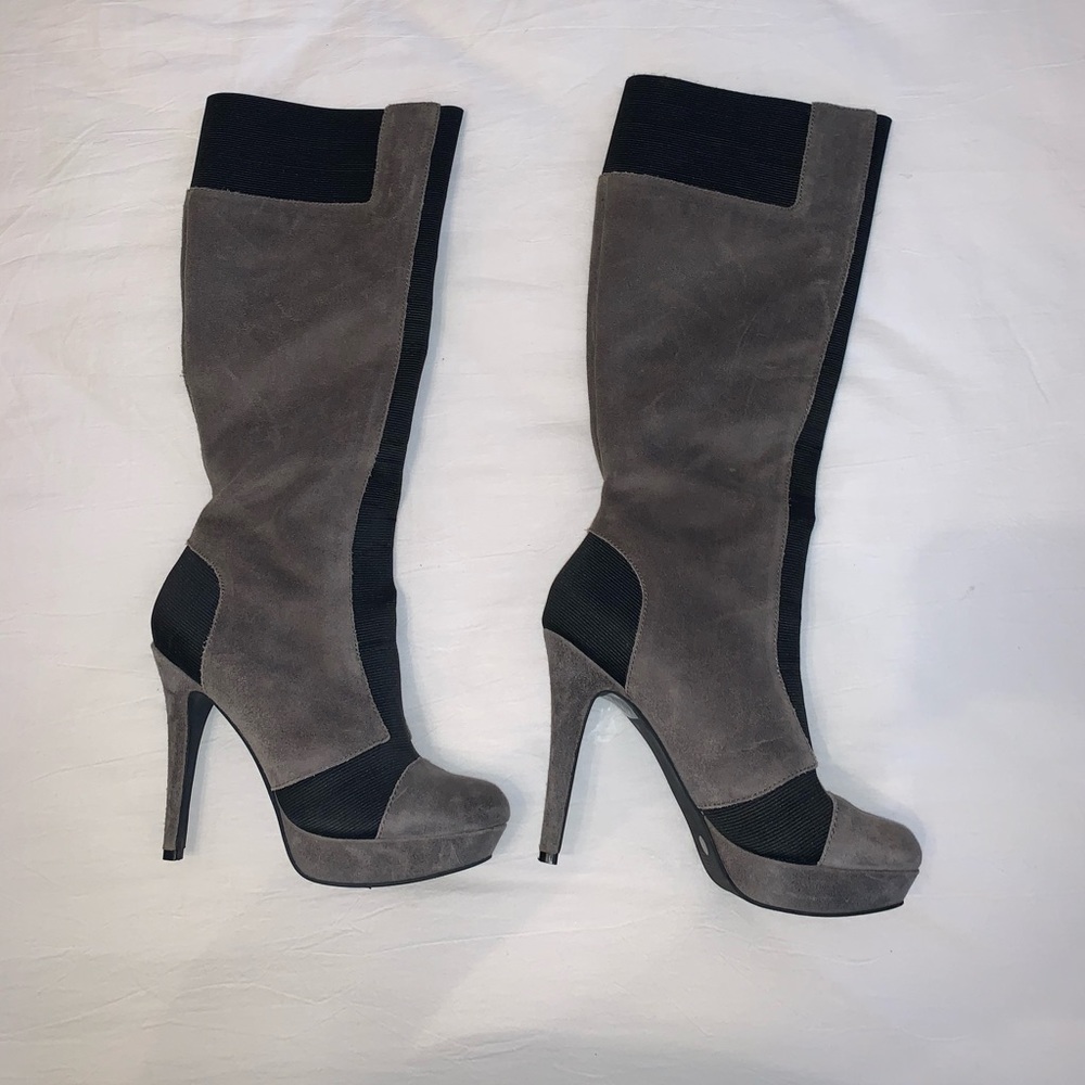 JESSICA SIMPSON Gray Suede Leather Boots